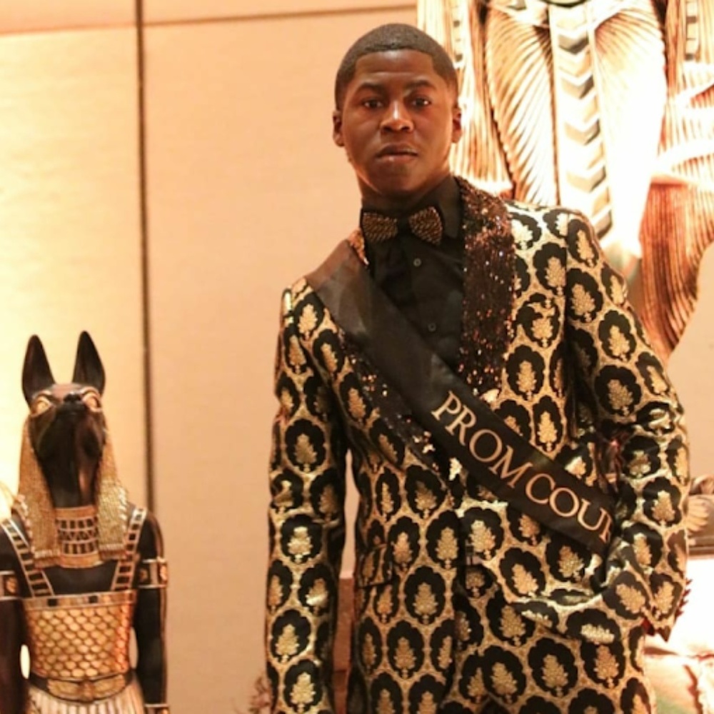 Men's Black and Gold Suit